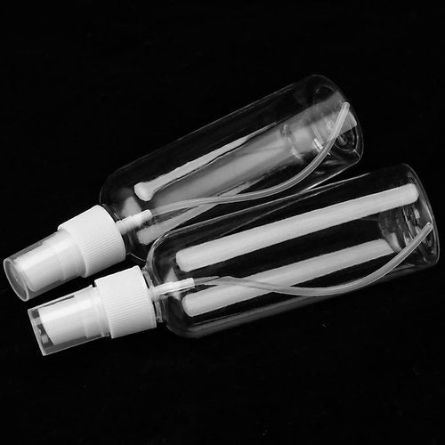 HEIHAK 50 PCS 120ml 4oz Clear Spray Bottles, Small Plastic Fine Mist Spray Bottles Bulk, Empty Bottles Refillable Travel Size Containers for Essential Oils, Hair Perfume Liquid
