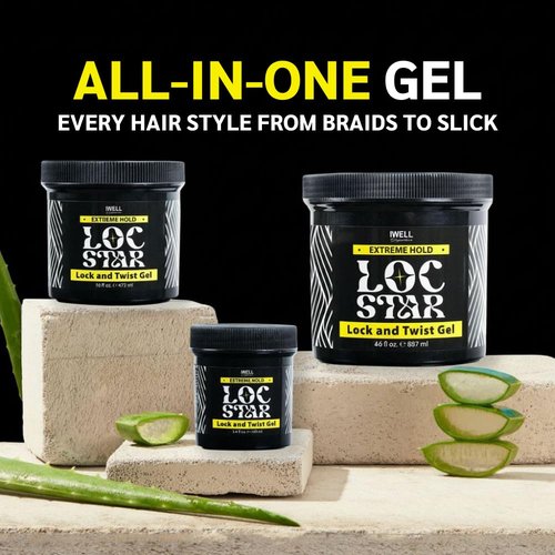 IWELL Signature Loc Star Braid & Loc Gel, 30 fl oz | Extreme Hold for Braids, Locs, Twists, Cornrows & Edges | Smooths & Tames Frizz | No Heavy Residue | Long-Lasting | With Aloe Vera & Castor Oil