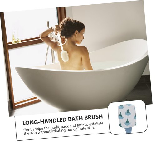 Beatifufu 1Pc Long Handle Bath Brush for Back Cleaning Body Massage Scrubber Shower Brush Soft Bathing Accessory for Exfoliation Care for Shower Use