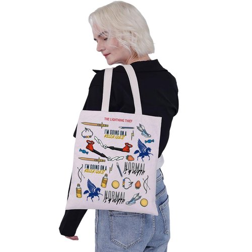 G2TUP Percy Movie Inspired Tote Bag Book Lover Tote Bag I’m Going On A Killer Quest Percy Fans Gift (I'm Going On TG)