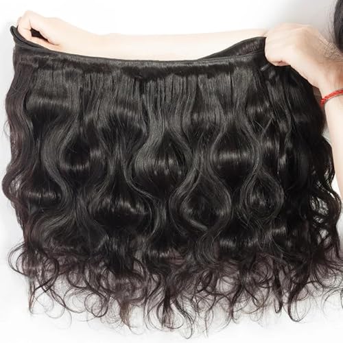 Human Hair Bundles 24 26 28 Inch Body Wave Bundles Human Hair 12A 100% Unprocessed Brazilian Hair Weave 3 Bundles Natural Black Color (Body Wave 3 Bundles, 24 26 28)
