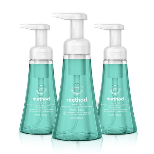 Method Foaming Hand Soap, Sweet Water, Biodegradable Formula, 10 fl oz (Pack of 3) & Foaming Hand Soap, Waterfall, Biodegradable Formula, 10 fl oz (Pack of 3)