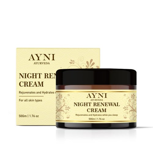 AYNI AYURVEDA Night Renewal Face Cream with Manjistha, Grape Seed Oil & Shea Butter,Anti-Aging, Hydrating, Improves Radiance, Helps Reduce Dark Spots – Natural Ayurvedic Blend (1.76 fl oz)