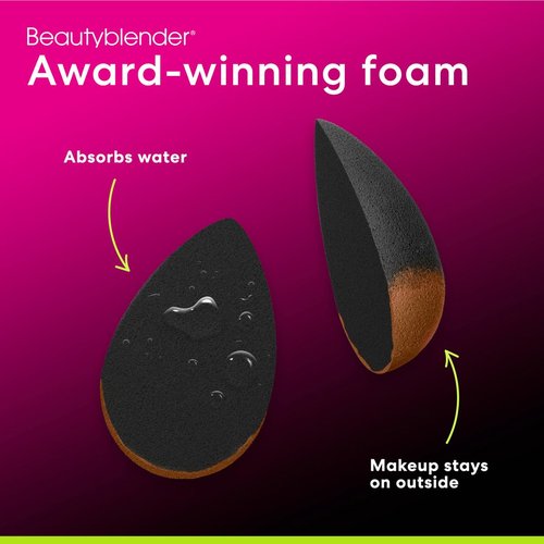 Beautyblender® | Besties Charcoal Blend & Cleanse 4-Piece Starter Set, Pro Black Makeup Sponge + Solid Charcoal Cleanser .558 oz + Silicone Scrub Mat + Travel Case, Made in USA, Vegan, Cruelty Free