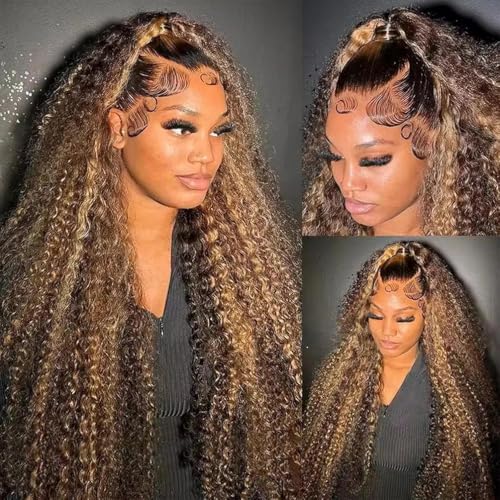 30inch Honey Blonde Wig Human Hair Deep Wave Lace Front Wigs Human Hair 13x6 highlight ombre 4/27 Hd Lace Frontal Wigs Wet And Wavy Glueless Wig Pre Plucked For Women