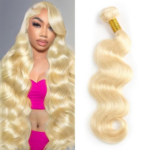 613 Bundles Blonde Bundles Human Hair 16 Inch 613 Body Wave bundles 100% Unprocessed 12A Grade Brazilian Virgin Hair Bundles 1 Bundle Human Hair 613 Blonde Bundle Hair Extensions for Women
