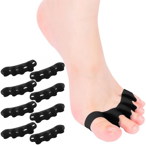 HLOES 8PCS Toe Spacers for Women and Men, Toe Separators for Pedicure, Bunion Corrector, Hammer Toe Straightener, Plantar Fasciitis, Toe Spreaders for Foot Pain Relief and Foot Health.