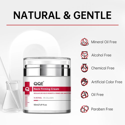 Neck Firming Cream with Retinol, Collagen & Hyaluronic Acid, Instant Lift & Tightening, Anti-Aging & Wrinkle Cream for Women & Man, Hydrating and Nourishing Tighten and Lift Neck Cream - 1.69Fl Oz