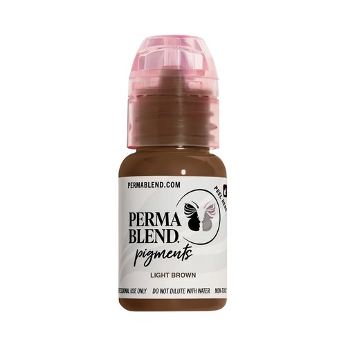 Perma Blend Light Brown Eyebrow Tattoo Ink Pigment, Professional Brow Microblading Supplies, 1/2 oz Bottle