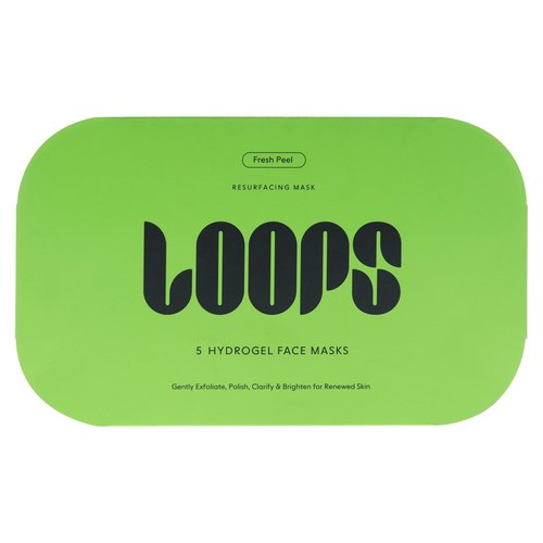 Loops FRESH PEEL - Resurfacing Hydrogel Face Mask - Gently Exfoliate, Polish, Clarify and Brighten for Renewed Skin - 5 Pc