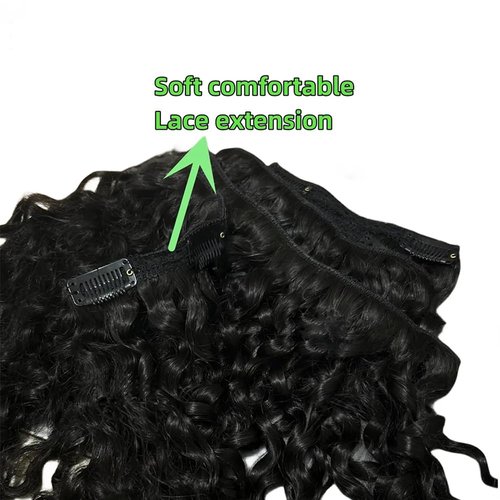 Burmese Curly Clip in Hair Extensions Human Hair 3C4A Lace Clip in Human Hair Extensions 7pcs 120g/set Spirally Curly Classic Clips Ins Real Human Hair Extension Full Head For Black Women 12 Inch