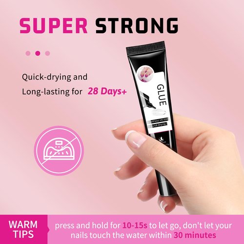 MAGIC ARMOR 15g Semi Solid Nail Glue Gel with 5ml Remover Glue Pen, Super Glue for Press On Nails, No UV Light Needed Long Lasting, Click Removal Pen Design 3-in-1 Remover