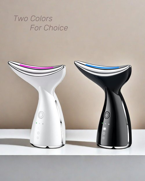 VOFEL Face and Neck Massger for Skin Care Electric Face Neck Lifting Massager with 45℃ Heat & 3 Massage Modes for Wrinkles Facial Neck Massager (Black)