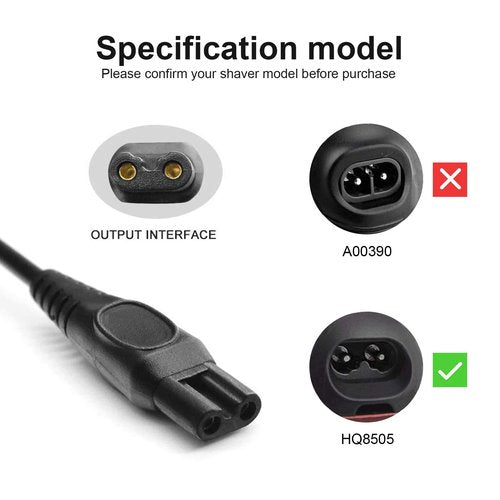 LinMei Adapter Power Cord 15V Compatible with Philips Norelco HQ8505 7000 5000 3000 Series 3500 MG3750 MG5750 MG7750 S1560 Electric Shaver Multigroom Beard Trimmer Adapter Power Charging Cord