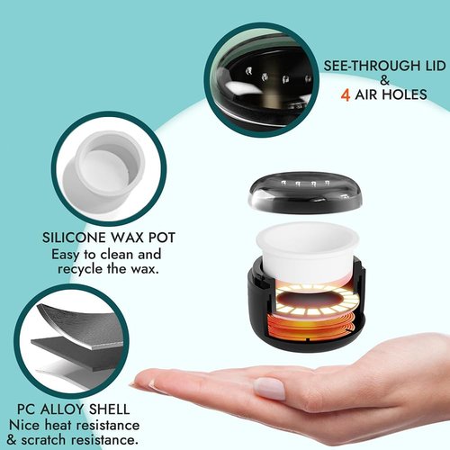 FONESO Nose Wax Kit, Mini Wax Warmer for Eyebrow Ear Hair Removal with Silicone Bowl (Small)