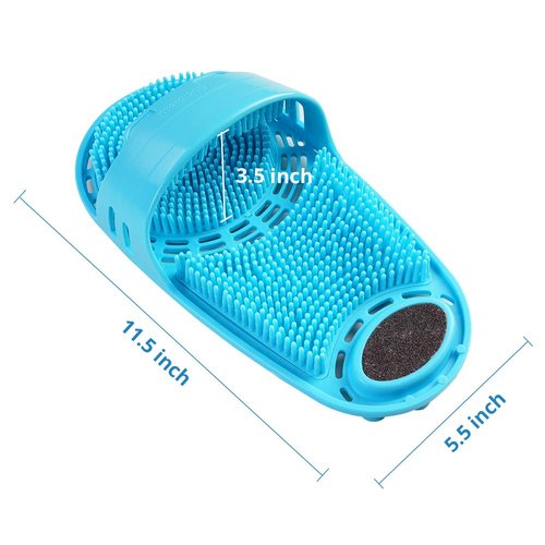 meidong Silicone Shower Foot Scrubber Personal Foot Massage and Cleaning, Non-Slip Foot Scrubber for Men and Women (1PCS Blue)