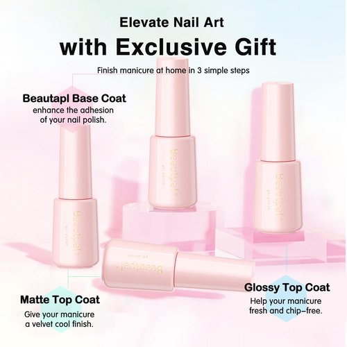 Beautpal 40 PCS Gel Nail Polish Set All Seasons Collection 36 Colors Gel Polish 7ml Popular Nude Pink Pastel Nail Polish Starter Kit for Nail Art DIY at Home
