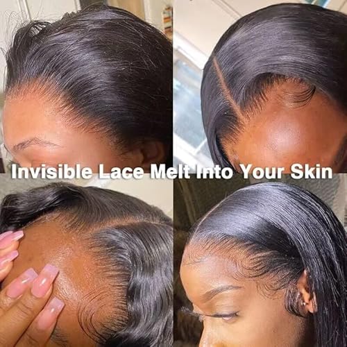 KRN 2x6 HD Lace Closure, 0.10mm Ultra-thin Invisible Swiss HD Lace Closure Pre Plucked with Baby Hair Long Deep Parting 2x6 Lace Closure Virgin Human Hair Natural Black Color 12 Inch