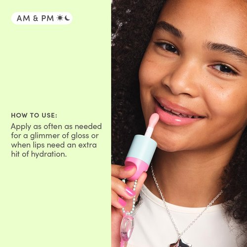 Evereden Kids Tinted Non Toxic Lip Gloss Kit: Ruby Red & Sakura Pink - Non Toxic Makeup Kit for Girls - Vegan Makeup for Kids - Hydrating Lip Gloss with Cherry, Peach, & Cranberry Oils
