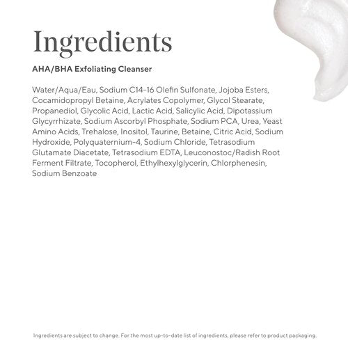 Murad AHA/BHA Exfoliating Cleanser - Triple-Action Cleansing Exfoliator with Salicylic, Lactic, & Glycolic Acids - Creamy Face Wash Removes Dull, Dry Skin for Smoother, Softer Skin - 5 Fl Oz