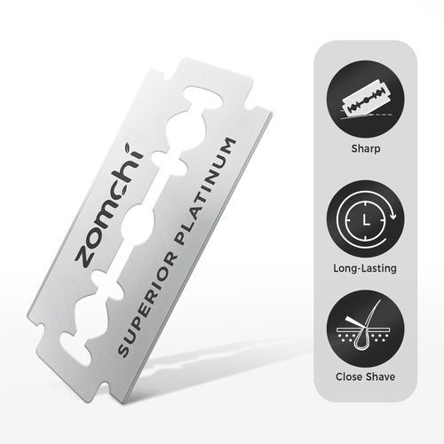 ZOMCHI Upgrade Safety Razor for Men with 60 Counts Safety Razor Blades for Shaving