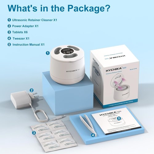 Ultrasonic Retainer Cleaner Machine,45kHz High Frequency,4 Upgraded Modes, Ultrasonic Retainer Cleaner,200ML Dental Cleaning Pod,for Retainers,Night Guards,Aligner,Braces etc.,Iceberg White
