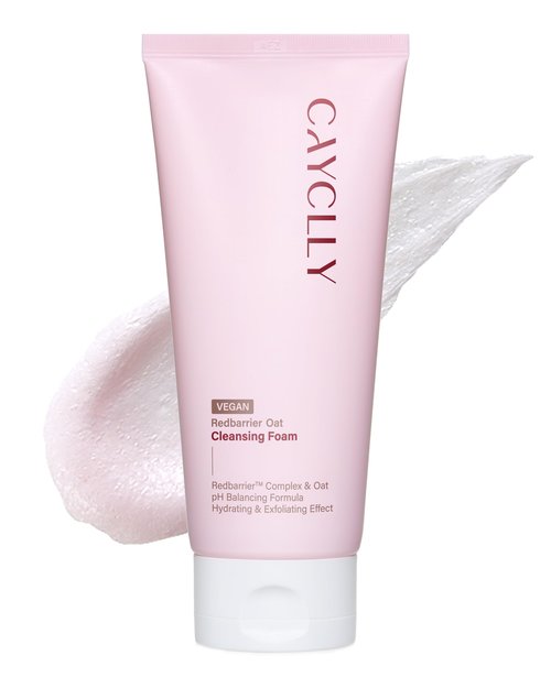 CAYCLLY Redbarrier Oat Cleansing Foam | Gentle Hydrating Face Wash with LHA, PHA & Hyaluronic Acid | Low-pH Korean Cleanser for Daily Use, Pore Care & Removing Impurities, 5.07 fl. oz.