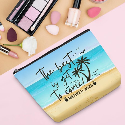 Sldpngo Retirement Gifts for Women 2025 Makeup Bag, Happy Retirement Retired Coworker Leaving Gifts for Women, The Best Is Yet to Come Retirements Cosmetic Bag