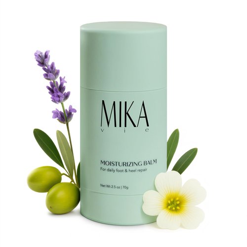 Mika Vie Luxury Moisturizing Foot Balm for Dry Cracked Feet, Urea Cream & Foot Moisturizer, It Softens & Exfoliates Skin and is Paraben and Phthalate Free