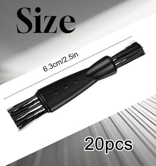 20Pcs Clipper Cleaner, Small Clipper Brush Razor Cleaner Replacement for Shavers & Clippers Brush, Gap-Cleaning Tool of Women & Men's Grooming Hair Removal, Black