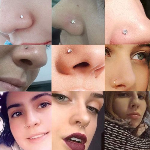 prgislew Nose Piercing Gun 10 Pack Self Nose Piercing Kit Unit Safety Disposable Nose Piercing Gun with Nose Stud Piercing Kit Tool for Cartilage Piercing Gun Piercing Jewelry (10pcs)