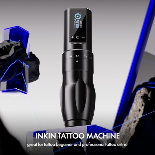 INKin Wireless Tattoo Machine for Beginners, Professional Wireless Tattoo Gun with 7 Adjustable Strokes Length, Tattoo Pen Machine 1600mAh Power Supply for Tattoo Artists
