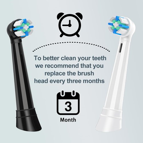 10 Pcs IO Replacement Heads Compatible with Oral B IO 2/3/4/5/6/7/8/9/10/Deep Clean Series Electric Toothbrushes, Medium Softness Brush Heads Compatible with Oral B iO (Black/White)