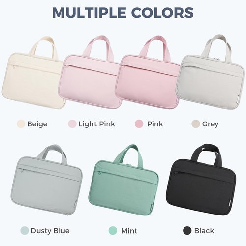 prezon Toiletry Bag For women,Portable Hanging Organizer,4 Leakproof Compartment for full-sized Conditioner, Brushes Set, Makeup Accessories,Visible and easy to access.M-blue