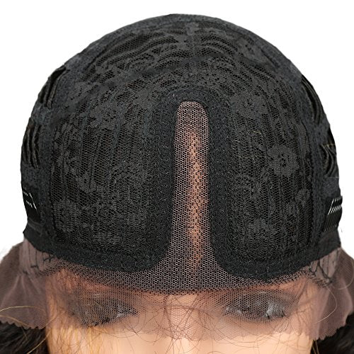 Joedir Lace Front Wigs Ombre Blonde 28'' Long Small Curly Wavy Synthetic Wigs For Black Women 130% Density Wigs(TTPN4/270A/24F)