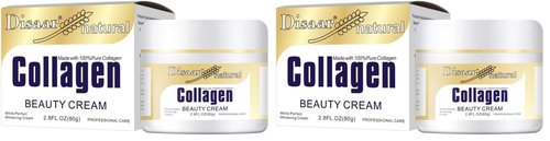 DISAAR Beauty Collagen Cream Forehead Neck Lines Smile Wrinkles Facial Spots Dry Skin Weak Muscules Improve Your Face 80g (Pack of 2)
