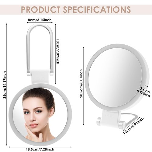 LSCSJUNS 30X Magnifying Mirror with Light 360° Rotating Lighted Makeup 3 Lighting Modes Lighted Magnified Mirror 1000mAh Rechargeable Magnified Makeup for Women Girls