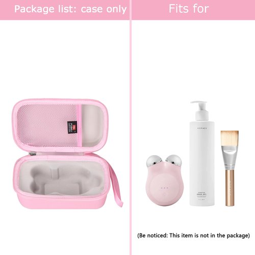 FBLFOBELI Hard Travel Case for NuFACE Mini/MINI+ Starter Kit, Hunvva EP-300 Mini Microcurrent Facial Device (Case Only) (Pink)