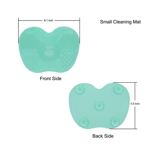 LORMAY Silicone Makeup Brush Organizer + Makeup Brush Cleaning Mat - Brush Holder for Air Drying. Easy to Mount to Wall, Mirror, Dresser or Tile (Mint Green)