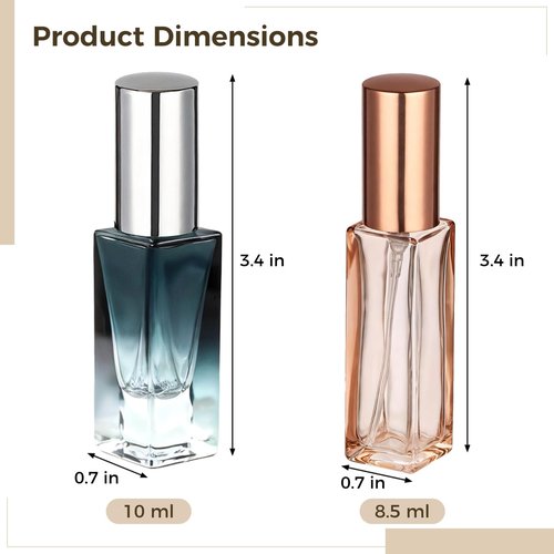 Gradient Perfume Travel Bottles Set, 20 Pack, 8.5 ml and 10 ml, Leak-Proof Spray Nozzles, Glass Material, Gradient Color, Great for On-the-Go Fragrance Application