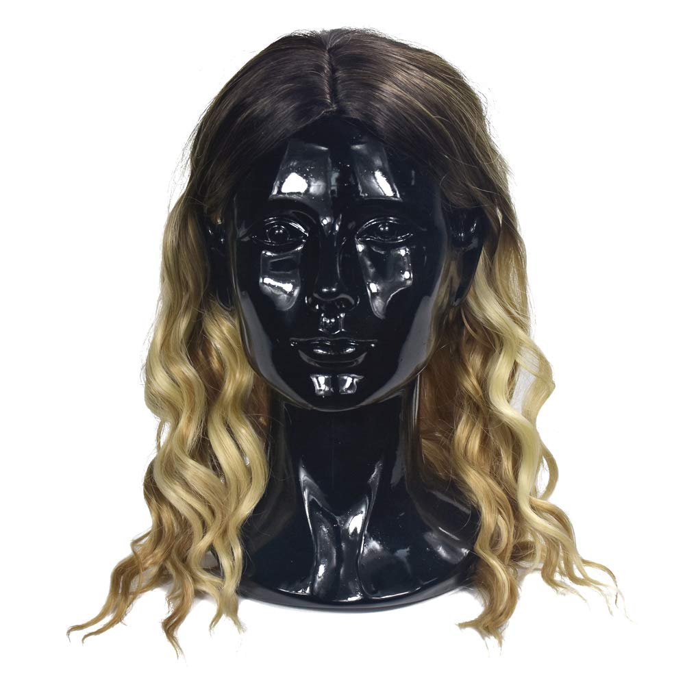 MIAOMANZI PVC Mannequin Head White Female Manikin Dummy Stand Model Display Hat Scarf Wigs Hair Glasses Hat Beauty Styling Tool (black)
