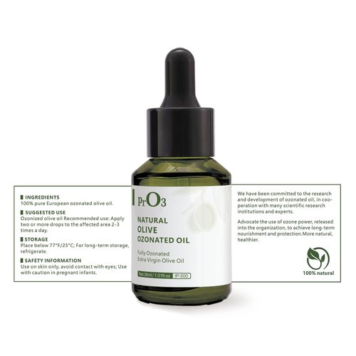PrO3 Fully Ozoneted Olive Oil-100% Pure Ozone Oil-1 OZ-Glass Dropper Bottle-Organic Natural for Skin Care Essence Oil- Rich in Reactive Oxygen.