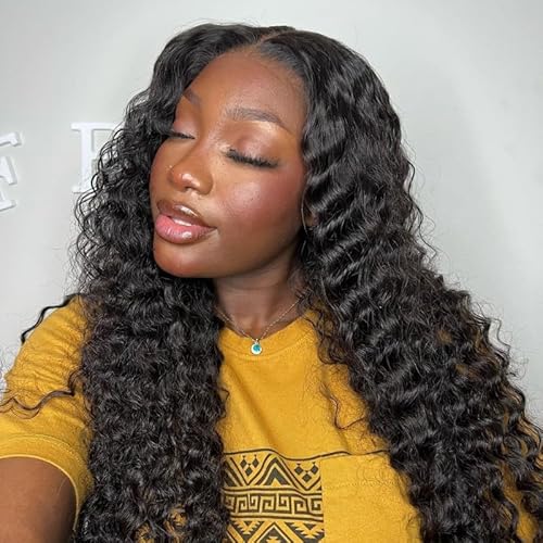 ISEE Hair Wear and Go Glueless Wig for Beginners Wigs Deep Wave Glueless Wigs Human Hair Pre Plucked New Upgraded No Glue 6x4 HD Lace Closure Wigs Human Hair for Black Women with Baby Hair 20 Inch