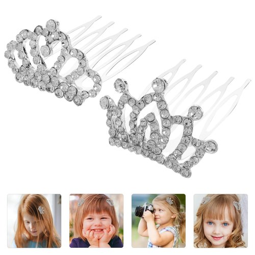 BIUDECO Hair Clips for Rhinestone Hair Accessories, 48 Pcs Girls Barrettes for Girls, Little Girl Tiaras for Women Crown, Fashionable and Cute Comb