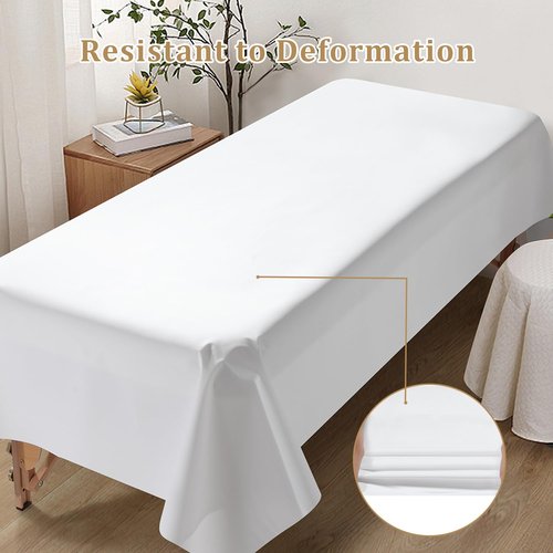 Waterproof Massage Table Cover,51 x 87 Inch Reusable Wax Mat Pad PVC Body Wax Bed Pad Protection Cover Sheet for Massage Bed, Wax Bed Sheet for Waxing Body Wax Bed Pad for Tattoo(White 2 Pcs)