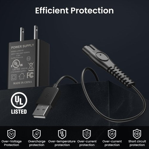 Xxszhy 5V Fast Charger Fit for Philips Norelco One Blade QP2724 QP2834 QP1324 QP4631 QP6542 QP6552 QP4530 QP1924 MG7910 MG5910 MG9510 MG9525 Fit for Phillips One Blade Trimmer Electric Shaver Razor