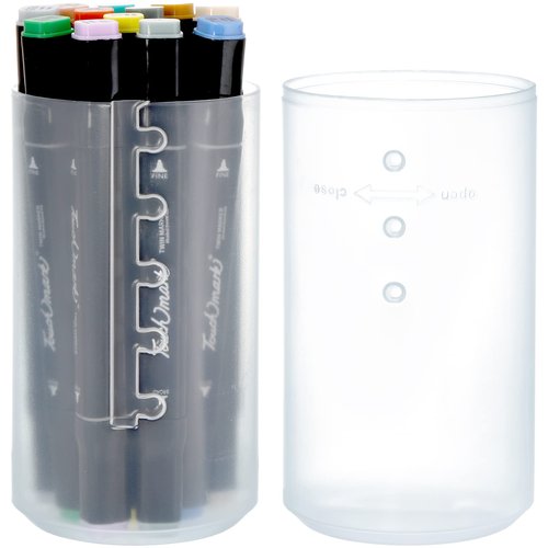 TOPZEA 4 Pack Retractable Makeup Brush Holders, Plastic Portable Cosmetic Organizer Travel Makeup Accessories Cups with Lid, Dust-proof Brushes Storage Case for Women, Make-up Artist