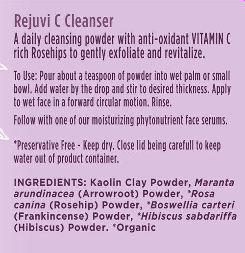 Ora's Amazing Herbal Rejuvi C Cleanser Powder Face Wash, Gentle Cleansing Powder for All Skin Types (Rejuvi C Cleanser 2.5 oz)