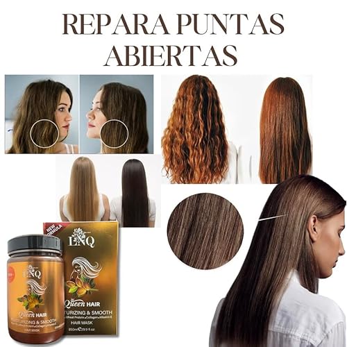 Keratina Capilar La Reina del Cabello ? 850 ml ? Con Arg?n, Col?geno, Prote?na de Trigo y Vitamina E ? Sin Sal ni Parabenos ? Hidrataci?n y Alisado Profundo