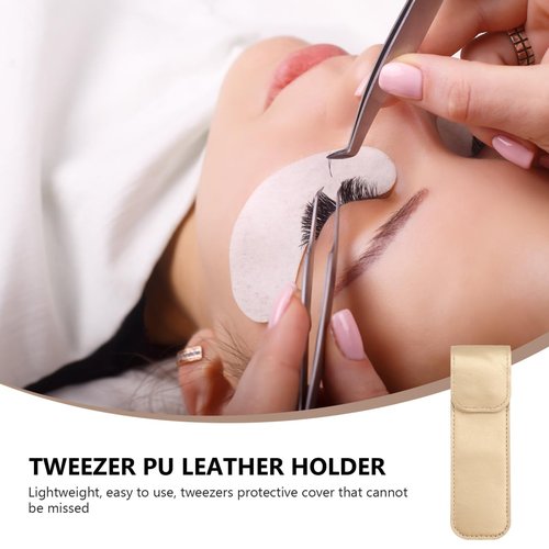 Ipetboom 3pcs Tweezers Protective Case Beauty Eyelash Tweezer Sleeve Lashes Kit Eyelash Tweezer Cover Lash Kit Protective Tweezer Leather Sleeve Pu Leather Puller Miniature